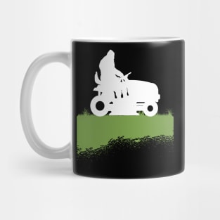 Bigfoot Riding Lawnmower Sasquatch Mowing The Lawn Grass Mug